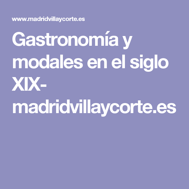 Gastronomía siglo XIX